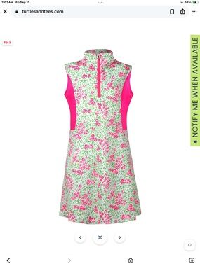 Torina Sportswear Frankie Golf Dress - Birdie Bliss - Pink/Lime floral dress Lg